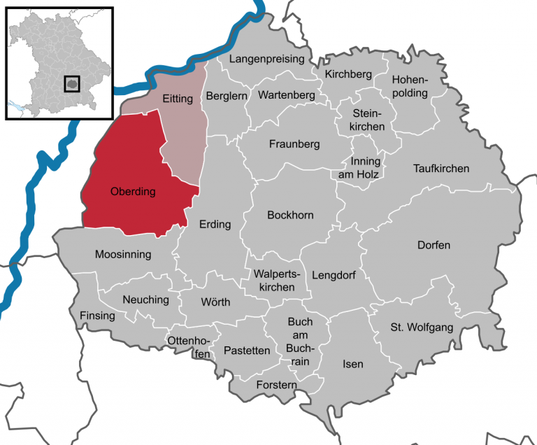 Karte - Lage der Gemeinde Oberding
